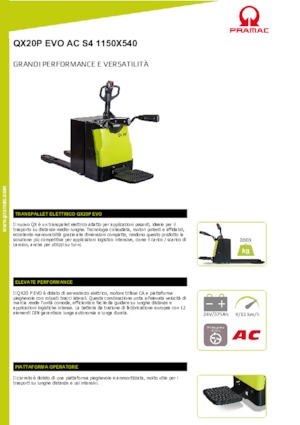 Nízkozdvižné vozíky s plošinou pro řidiče PRAMAC Lifter QX 20 P EVO