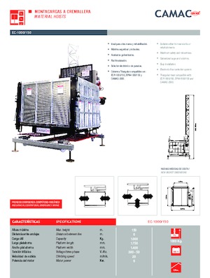 Stavební výtahy CAMAC EC-1000/150