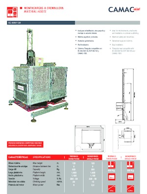 Stavební výtahy CAMAC EC-600/120