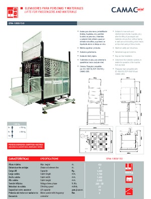 Stavební výtahy CAMAC EPM-1000/150