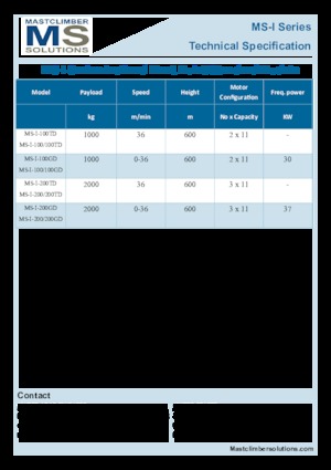 Stavební výtahy Mastclimber Solutions MS-I-100/100GD