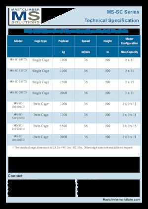 Stavební výtahy Mastclimber Solutions MS-SC-100TD