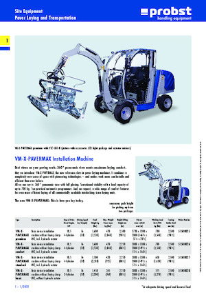 Stroje na pokládku dlažby Probst VM-X-PAVERMAX comfort