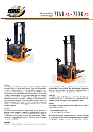 Ruční paletové vozíky OMG 720 K-ac