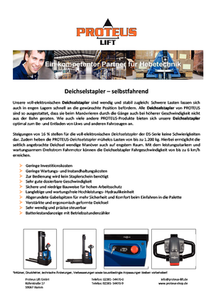 Ruční paletové vozíky Proteus DS 1230