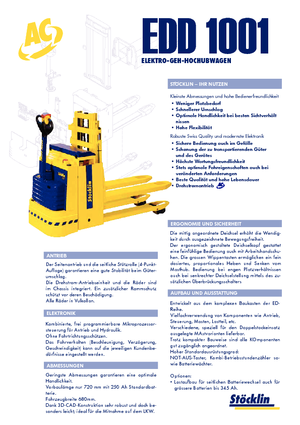 Ruční paletové vozíky Stöcklin EDD 1001 Inox