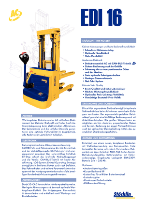 Ruční paletové vozíky Stöcklin EDI 16