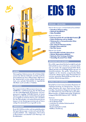 Ruční paletové vozíky Stöcklin EDS 16