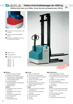Ruční paletové vozíky Baka EGV 1001-35