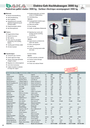 Ruční paletové vozíky Baka EGV 70-3000