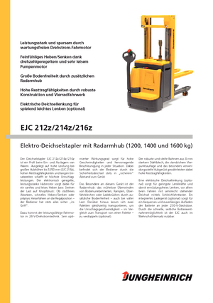 Ruční paletové vozíky Jungheinrich EJC 212z