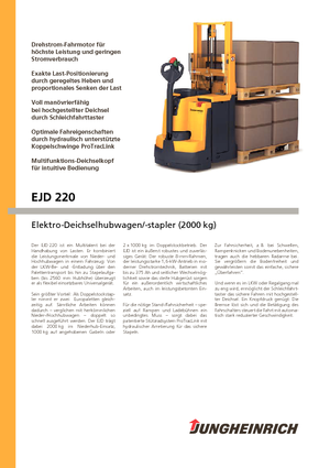 Ruční paletové vozíky Jungheinrich EJD 220