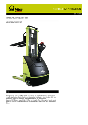 Ruční paletové vozíky PRAMAC Lifter GX 10/09