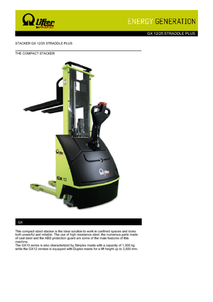 Ruční paletové vozíky PRAMAC Lifter GX 12/25 Straddle Plus