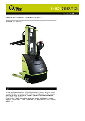 Ruční paletové vozíky PRAMAC Lifter GX 12/25 Straddle