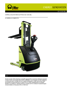 Ruční paletové vozíky PRAMAC Lifter GX 12/35 GEL