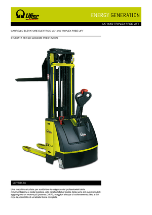 Ruční paletové vozíky PRAMAC Lifter LX 14/50 Triplex-Free Lift