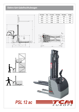Ruční paletové vozíky TCM PSL 12 ac