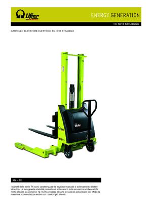 Ruční paletové vozíky PRAMAC Lifter TX 10/16 Straddle