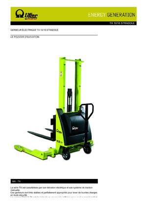 Ruční paletové vozíky PRAMAC Lifter TX 10/16 Straddle