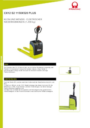 Ruční paletové vozíky PRAMAC Lifter CX 12 EVO GEL