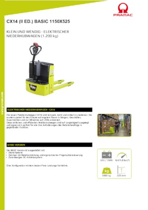 Ruční paletové vozíky PRAMAC Lifter CX 14 Basic GEL