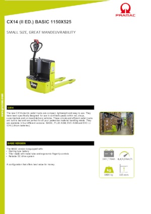 Ruční paletové vozíky PRAMAC Lifter CX 14 Basic GEL