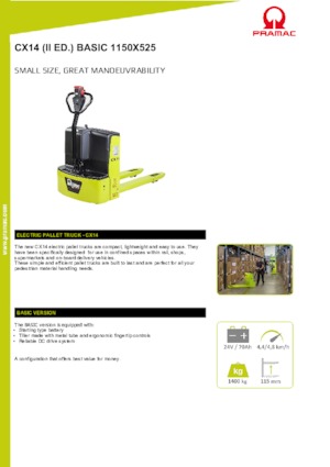 Ruční paletové vozíky PRAMAC Lifter CX 14 Basic GEL