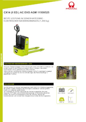 Ruční paletové vozíky PRAMAC Lifter CX 14 EVO GEL