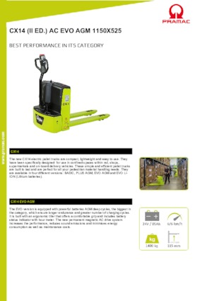 Ruční paletové vozíky PRAMAC Lifter CX 14 EVO GEL