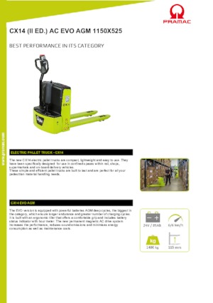 Ruční paletové vozíky PRAMAC Lifter CX 14 EVO GEL