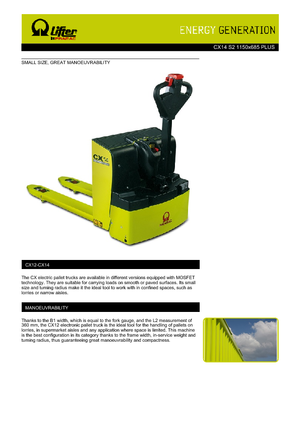 Ruční paletové vozíky PRAMAC Lifter CX 14 Plus