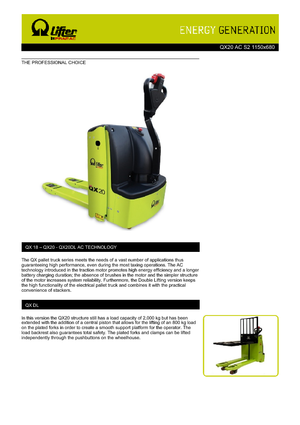 Ruční paletové vozíky PRAMAC Lifter QX 20