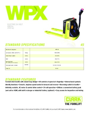 Ruční paletové vozíky Clark WPX 45
