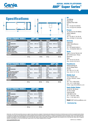 Sloupové pracovní plošiny Genie AWP 30 S