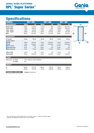 Sloupové pracovní plošiny Genie DPL 35 S