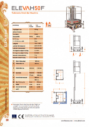 Sloupové pracovní plošiny Faraone Elevah 50 F