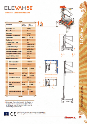 Sloupové pracovní plošiny Faraone Elevah 50