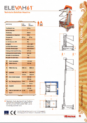 Sloupové pracovní plošiny Faraone Elevah 61