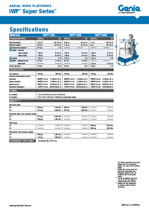 Sloupové pracovní plošiny Genie IWP 25 S