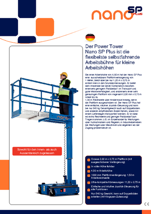 Sloupové pracovní plošiny Power Towers Nano Sp Plus