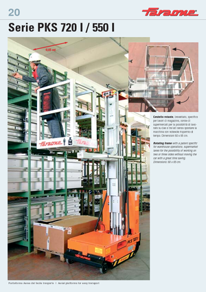 Sloupové pracovní plošiny Faraone PKS 550 I