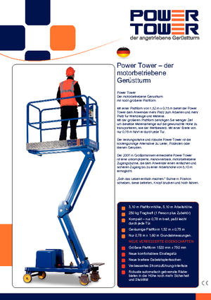 Sloupové pracovní plošiny Power Towers Power Tower