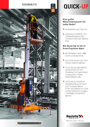 Sloupové pracovní plošiny Haulotte QuickUp 7