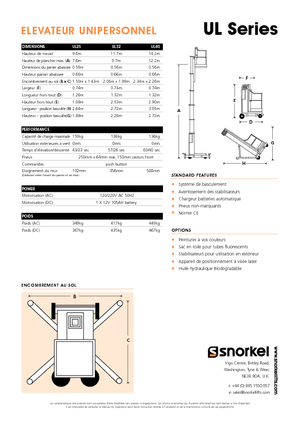 Sloupové pracovní plošiny Snorkel UL32AC