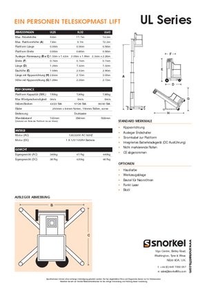 Sloupové pracovní plošiny Snorkel UL32AC