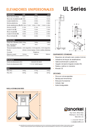 Sloupové pracovní plošiny Snorkel UL32AC