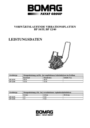 Jednosměrné vibrační desky Bomag BP 12/40