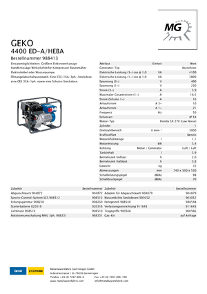 Benzínové elektrocentrály Geko ® 4400 ED-A/HEBA