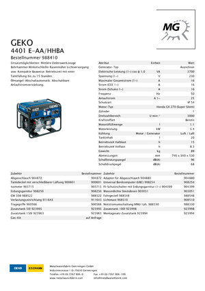 Benzínové elektrocentrály Geko ® 4401 E-AA/HHBA